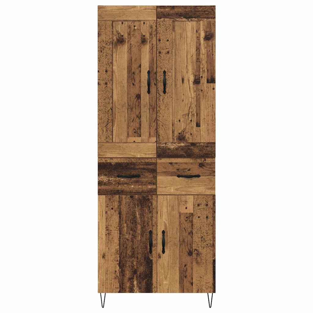 vidaXL Highboard Old Wood 69.5 x 34 x 180 cm Engineered Wood