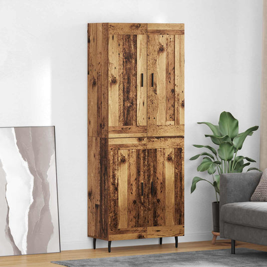vidaXL Highboard 2 pcs Old Wood Engineered Wood