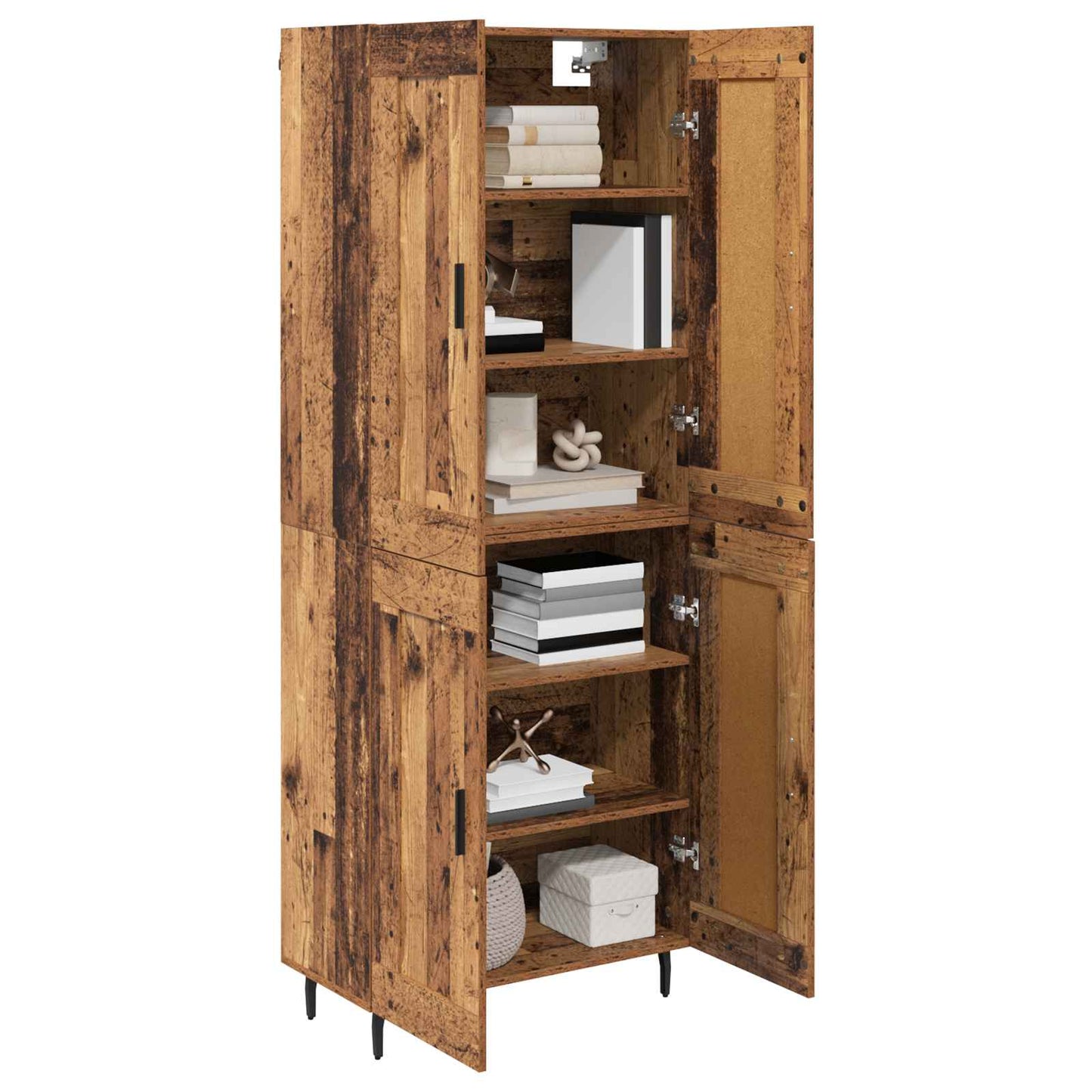 vidaXL Highboard 2 pcs Old Wood Engineered Wood