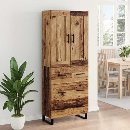 vidaXL Highboard Old Wood 69.5 x 34 x 180 cm Engineered Wood