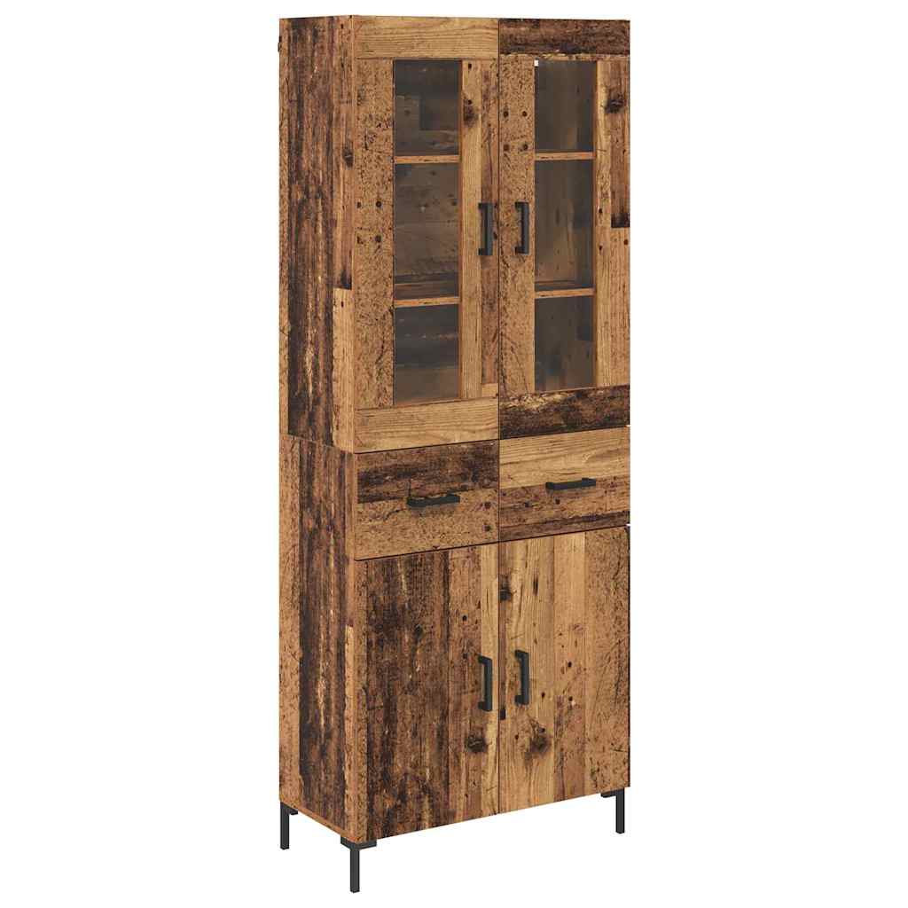 vidaXL Highboard with Drawer 2 pcs Old Wood Engineered Wood