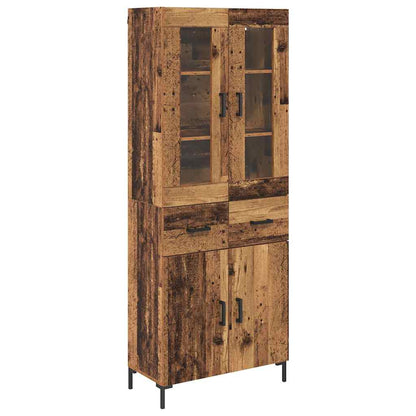 vidaXL Highboard with Drawer 2 pcs Old Wood Engineered Wood