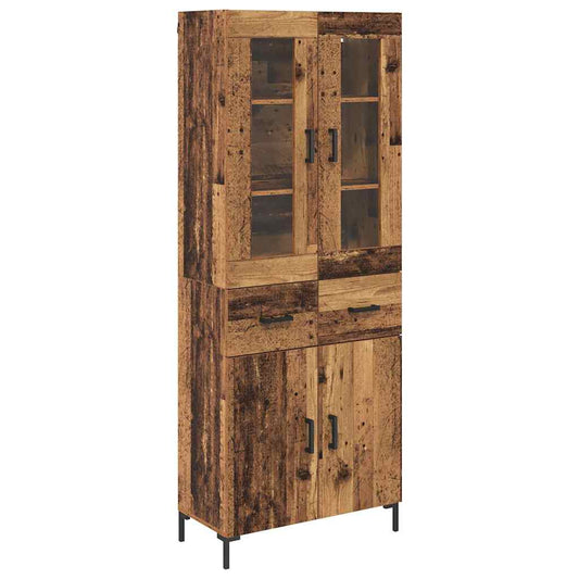 vidaXL Highboard with Drawer 2 pcs Old Wood Engineered Wood