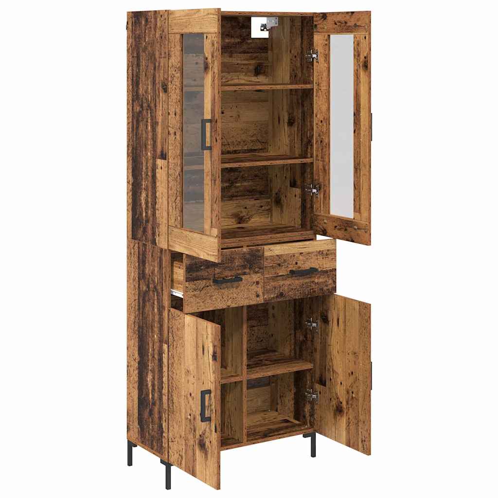 vidaXL Highboard with Drawer 2 pcs Old Wood Engineered Wood
