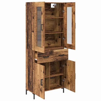 vidaXL Highboard with Drawer 2 pcs Old Wood Engineered Wood