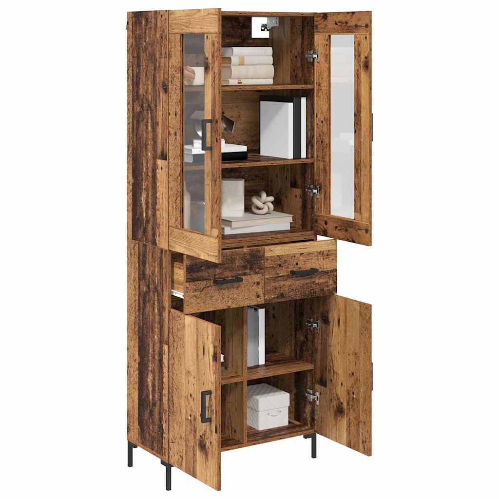 vidaXL Highboard with Drawer 2 pcs Old Wood Engineered Wood