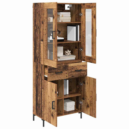 vidaXL Highboard with Drawer 2 pcs Old Wood Engineered Wood