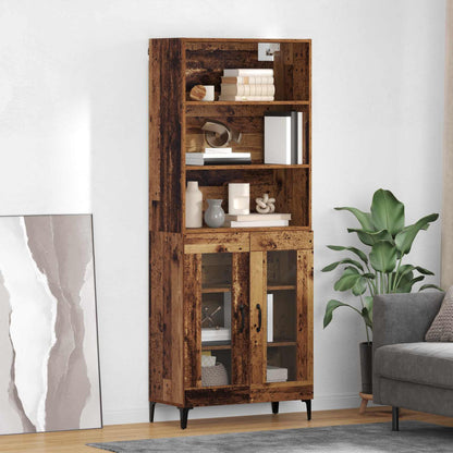 vidaXL Highboard Old Wood 69.5 x 34 x 180 cm Engineered Wood