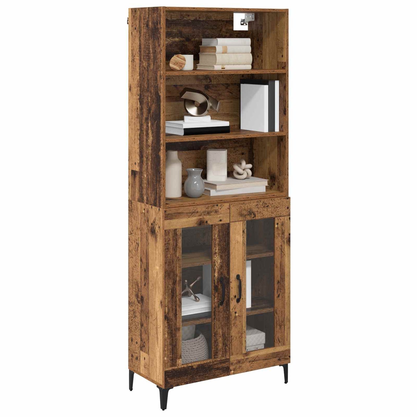 vidaXL Highboard Old Wood 69.5 x 34 x 180 cm Engineered Wood