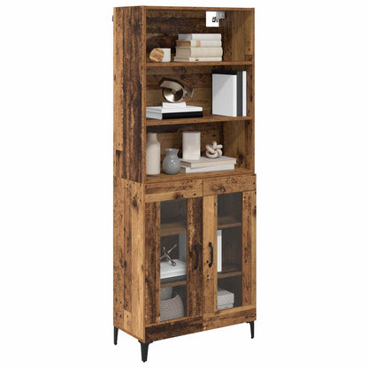 vidaXL Highboard Old Wood 69.5 x 34 x 180 cm Engineered Wood