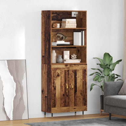 vidaXL Highboard Old Wood 69.5 x 34 x 180 cm Engineered Wood