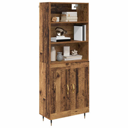 vidaXL Highboard Old Wood 69.5 x 34 x 180 cm Engineered Wood