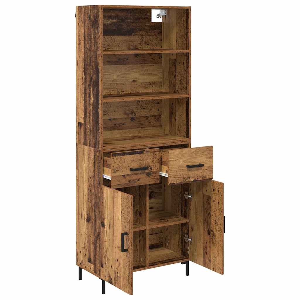 vidaXL Highboard Old Wood 69.5 x 34 x 180 cm Engineered Wood