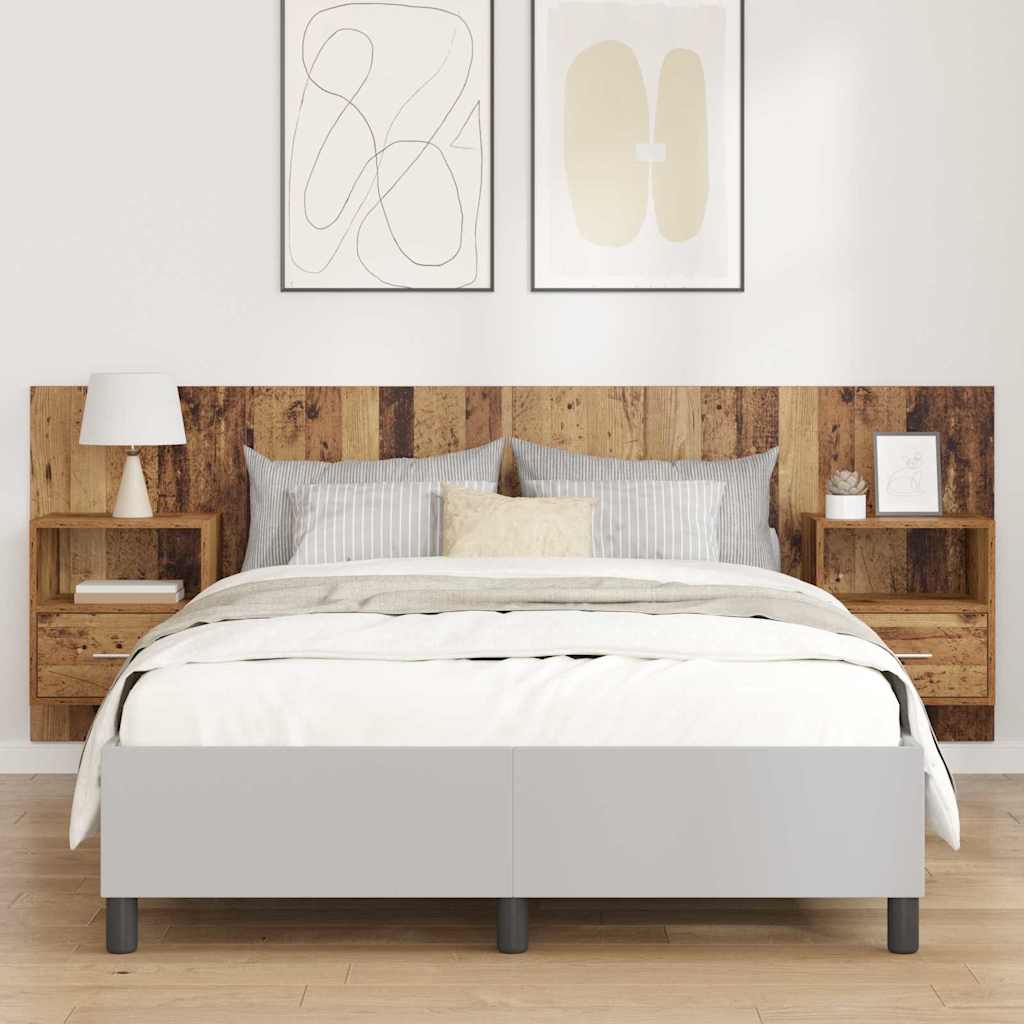 vidaXL Headboard with Cabinet 3 pcs Old Wood Engineered Wood