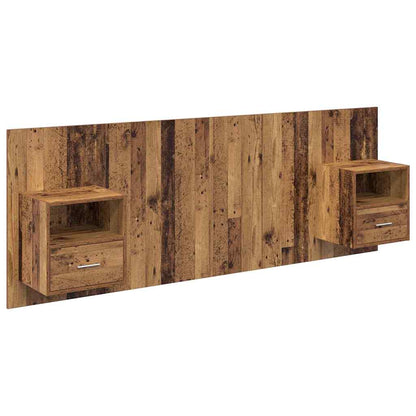 vidaXL Headboard with Cabinet 3 pcs Old Wood Engineered Wood