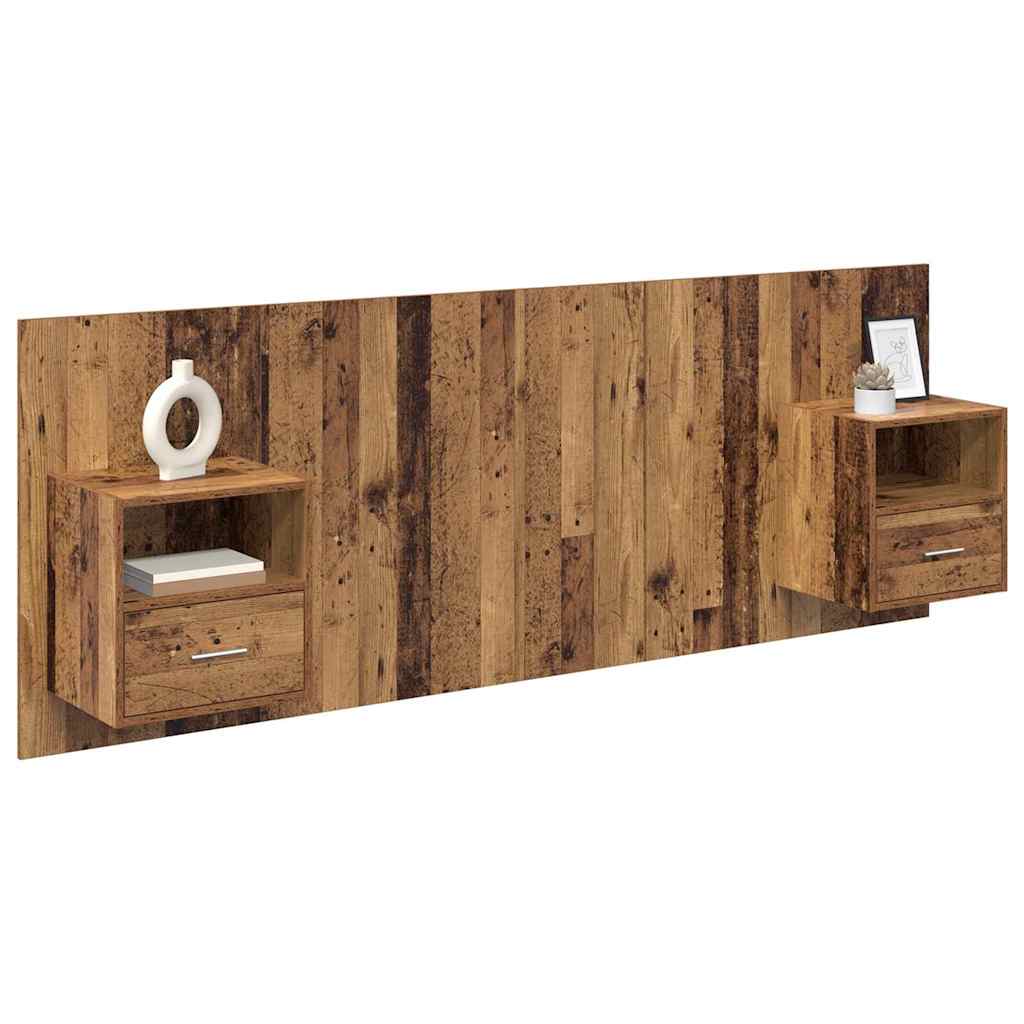 vidaXL Headboard with Cabinet 3 pcs Old Wood Engineered Wood