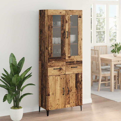 vidaXL Highboard Old Wood 69.5 x 34 x 180 cm Engineered Wood