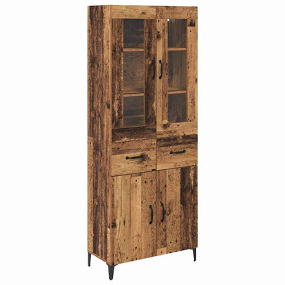 vidaXL Highboard Old Wood 69.5 x 34 x 180 cm Engineered Wood