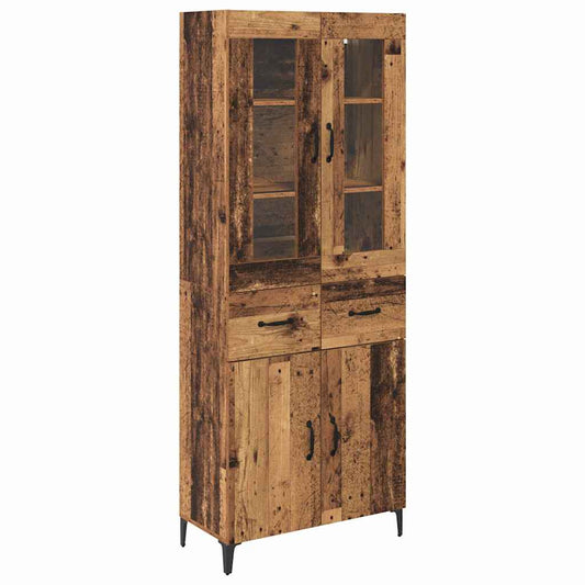 vidaXL Highboard Old Wood 69.5 x 34 x 180 cm Engineered Wood