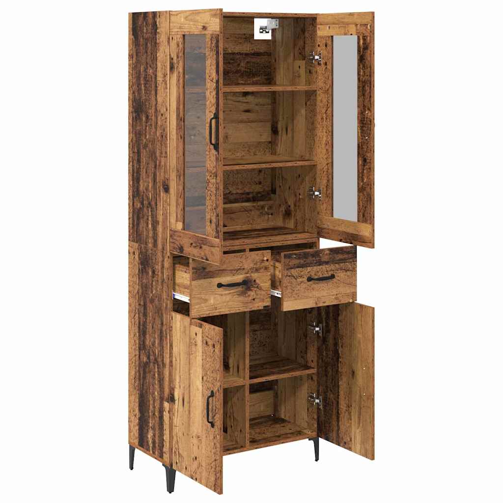 vidaXL Highboard Old Wood 69.5 x 34 x 180 cm Engineered Wood