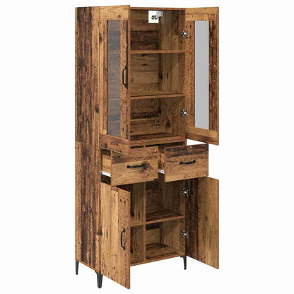vidaXL Highboard Old Wood 69.5 x 34 x 180 cm Engineered Wood