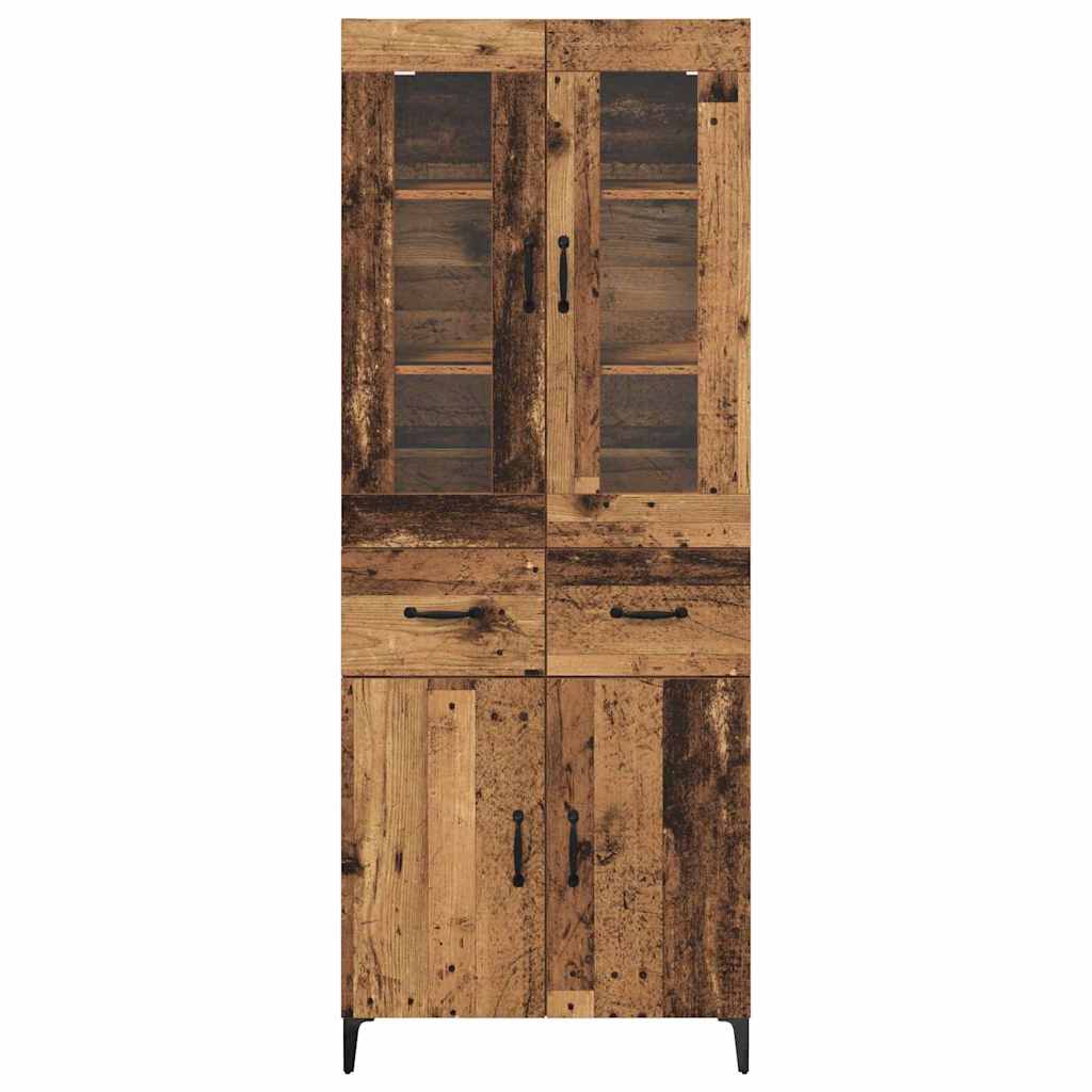 vidaXL Highboard Old Wood 69.5 x 34 x 180 cm Engineered Wood