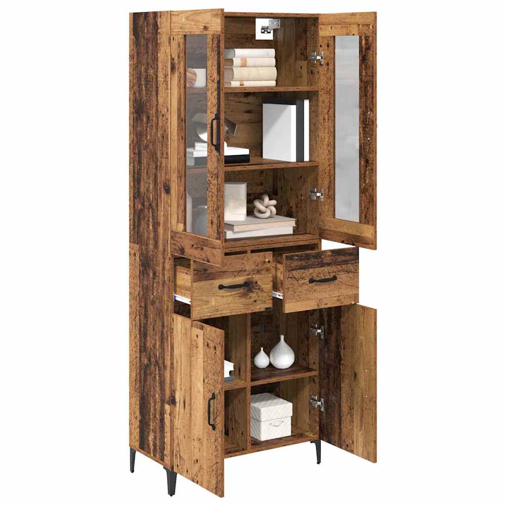 vidaXL Highboard Old Wood 69.5 x 34 x 180 cm Engineered Wood