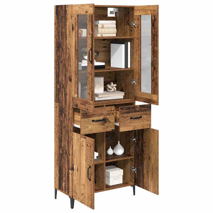 vidaXL Highboard Old Wood 69.5 x 34 x 180 cm Engineered Wood