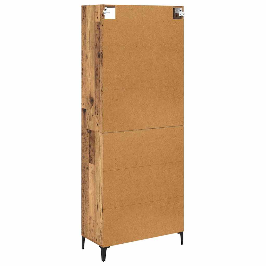 vidaXL Highboard Old Wood 69.5 x 34 x 180 cm Engineered Wood