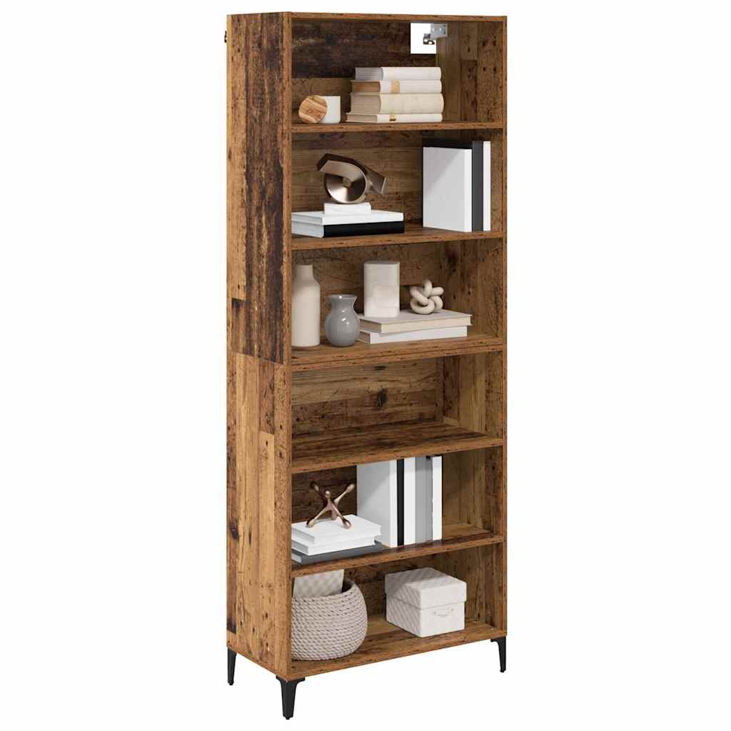 vidaXL Highboard Old Wood 69.5 x 34 x 180 cm Engineered Wood