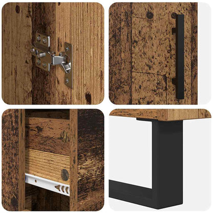 vidaXL Highboard with Drawer 2 pcs Old Wood 69.5 x 34 x 180 cm