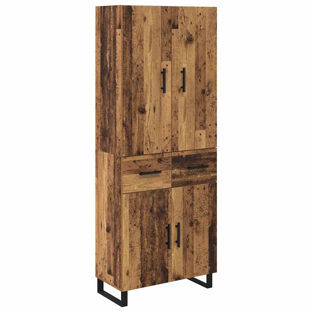 vidaXL Highboard with Drawer 2 pcs Old Wood 69.5 x 34 x 180 cm