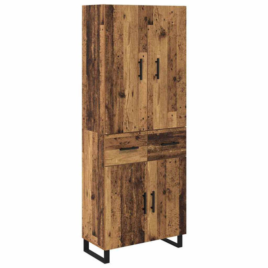 vidaXL Highboard with Drawer 2 pcs Old Wood 69.5 x 34 x 180 cm