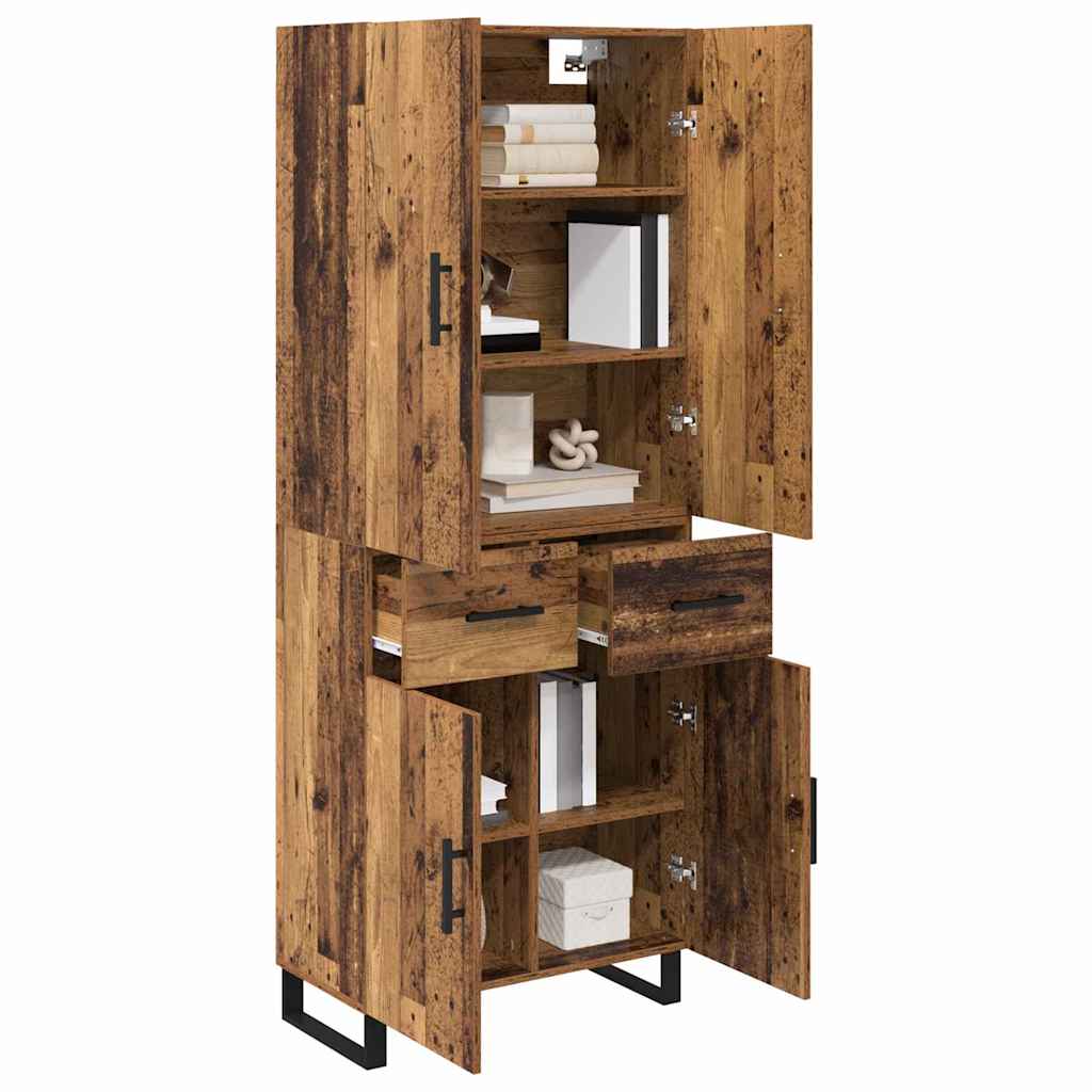 vidaXL Highboard with Drawer 2 pcs Old Wood 69.5 x 34 x 180 cm