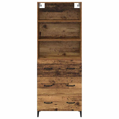 vidaXL Highboard Old Wood 69.5 x 34 x 180 cm Engineered Wood