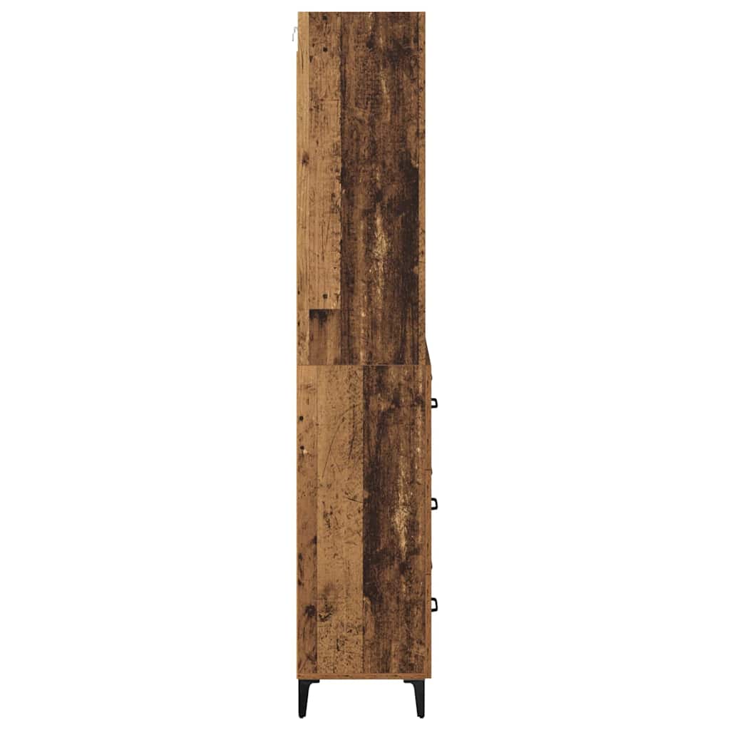 vidaXL Highboard Old Wood 69.5 x 34 x 180 cm Engineered Wood