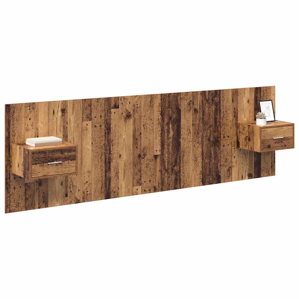 vidaXL Headboard with Cabinet 3 pcs Old Wood Engineered Wood