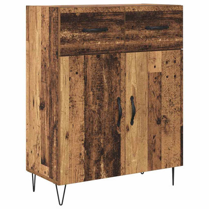 vidaXL Highboard with Drawer 2 pcs Old Wood Engineered Wood and Glass