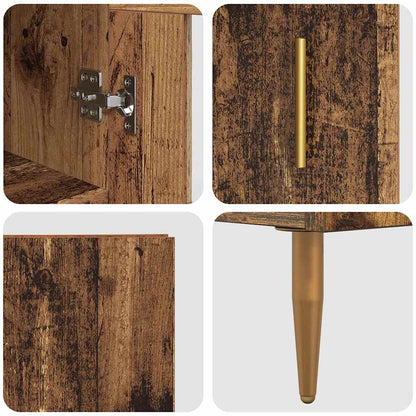 vidaXL Highboard 2 pcs Old Wood Glass