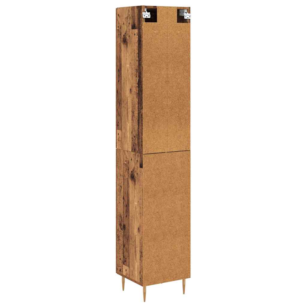 vidaXL Highboard 2 pcs Old Wood Glass