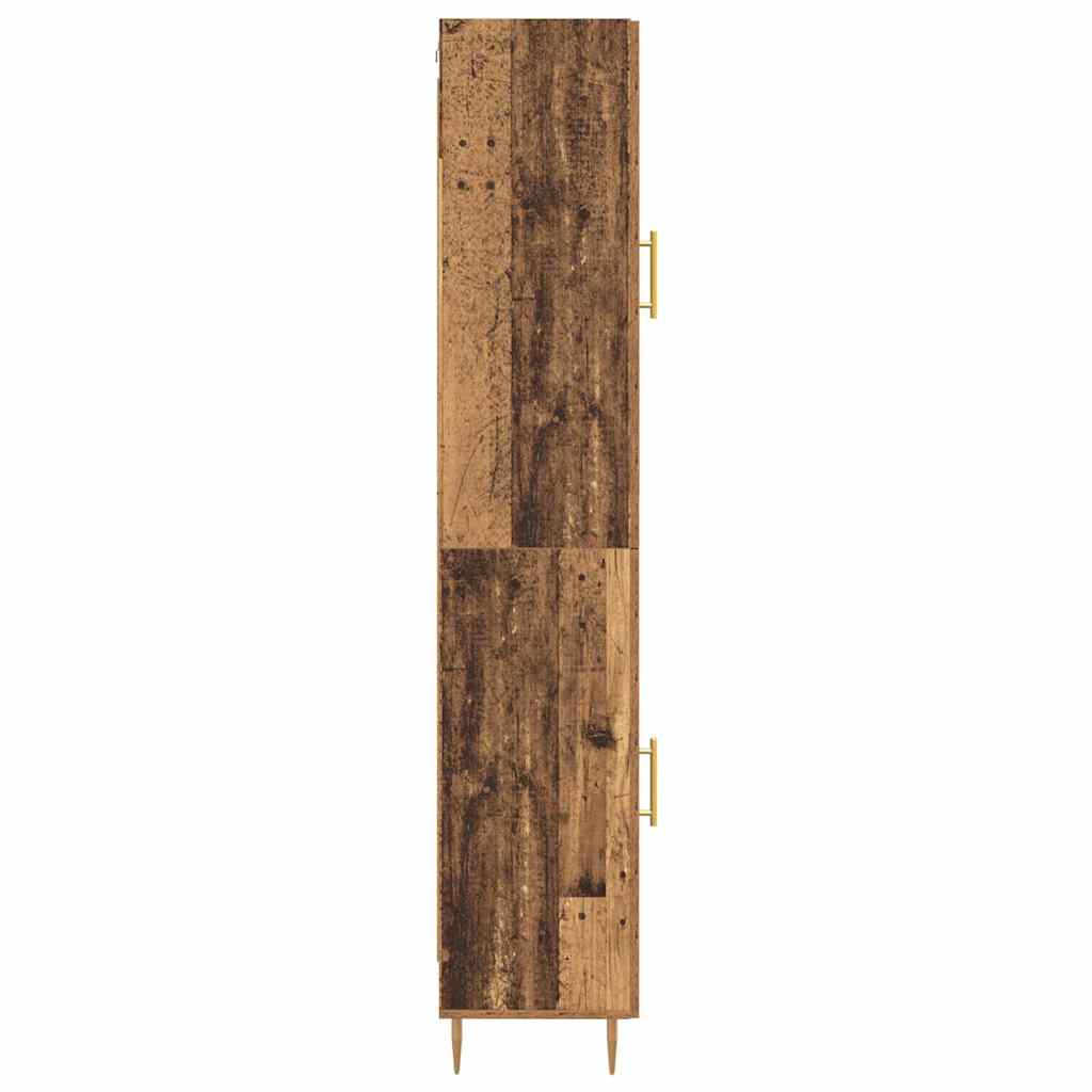 vidaXL Highboard 2 pcs Old Wood Glass