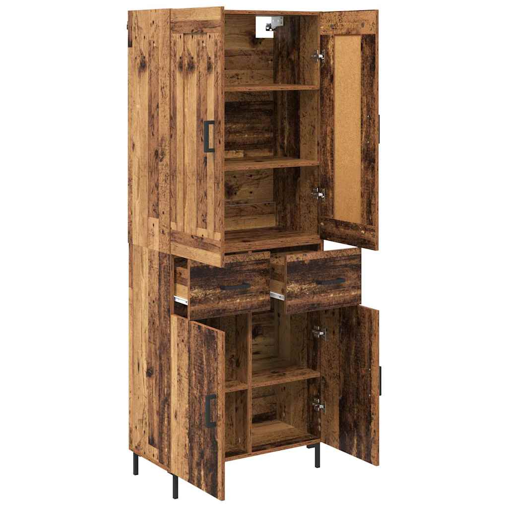 vidaXL Highboard with Drawer 2 pcs Old Wood Engineered Wood