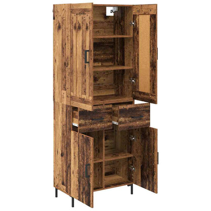 vidaXL Highboard with Drawer 2 pcs Old Wood Engineered Wood