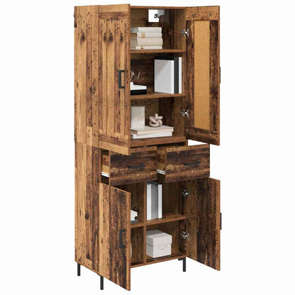 vidaXL Highboard with Drawer 2 pcs Old Wood Engineered Wood