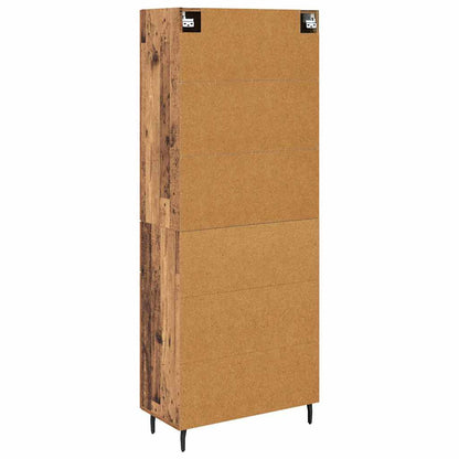 vidaXL Highboard with Drawer 2 pcs Old Wood Engineered Wood and Glass