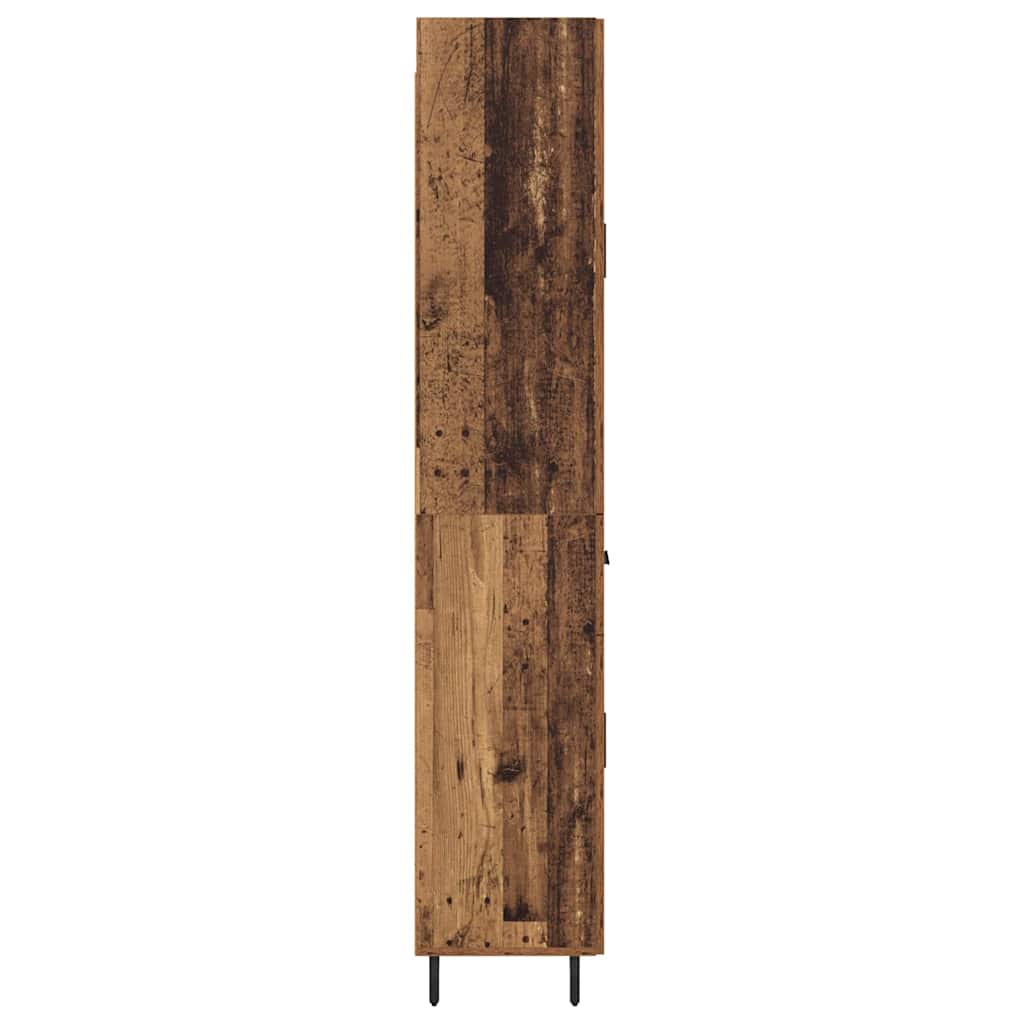 vidaXL Highboard with Drawer 2 pcs Old Wood Engineered Wood and Glass
