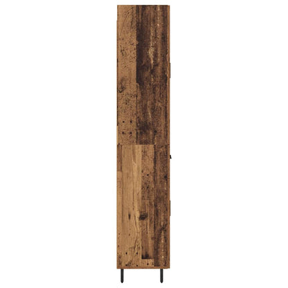 vidaXL Highboard with Drawer 2 pcs Old Wood Engineered Wood and Glass
