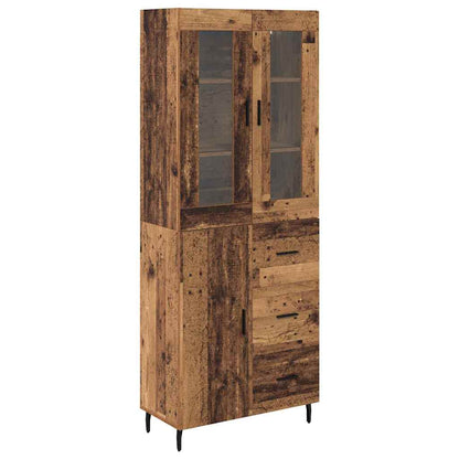 vidaXL Highboard with Drawer 2 pcs Old Wood Engineered Wood