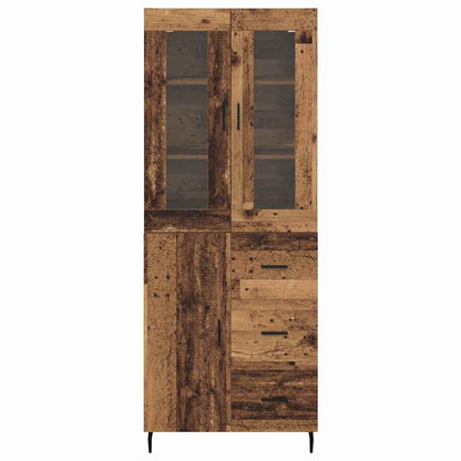 vidaXL Highboard with Drawer 2 pcs Old Wood Engineered Wood