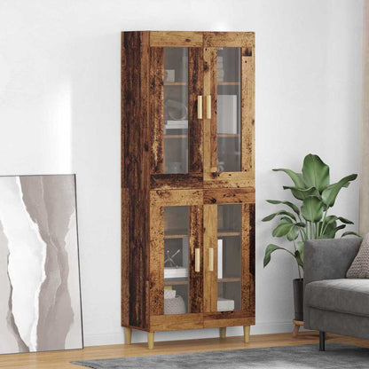 vidaXL Highboard Old Wood 69.5 x 34 x 180 cm Engineered Wood
